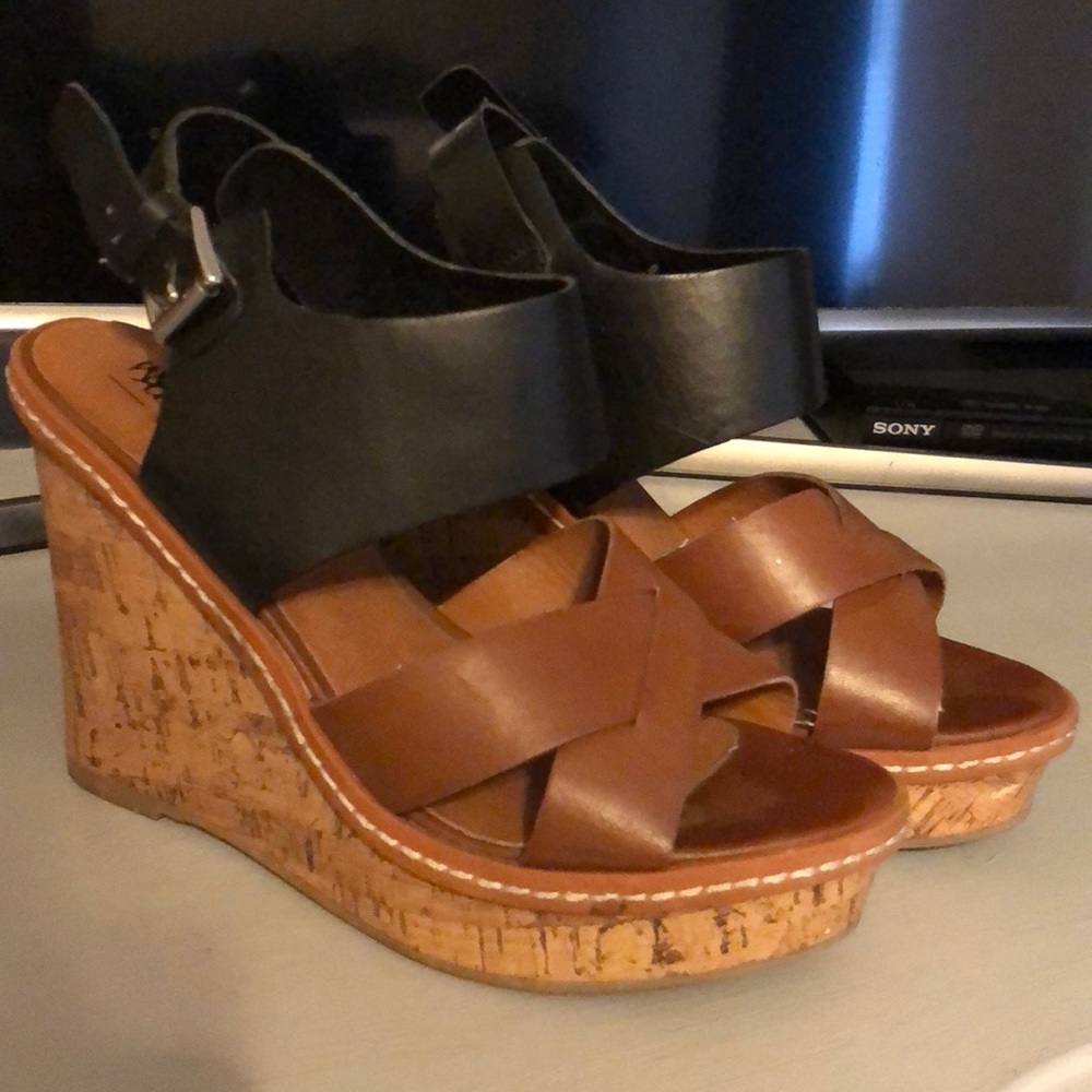Black & Brown Summer Wedges